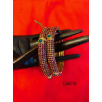 CBB10 - Kemp bangles with red and green stones (Size 2.4)