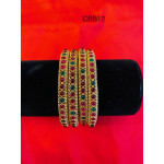 CBB12 - Red and Green Stone Bangles (Size2.6)