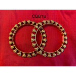 CBB18 - Antique Finish Gold Visiri (Fan) pattern Bangles (Size2.6)