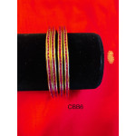 CBB6 - Ruby studded gold bangles (Size 2.4)