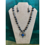 CBHJ1 - Blue beads Oxidized